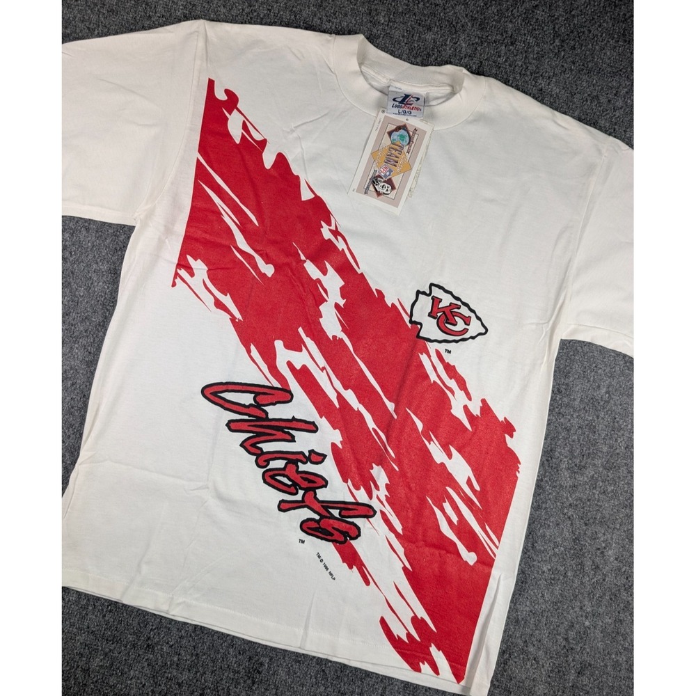 Deadstock '95 Kansas‎ City Chiefs Logo Athletic T Shirt Mens Large Single Stitch